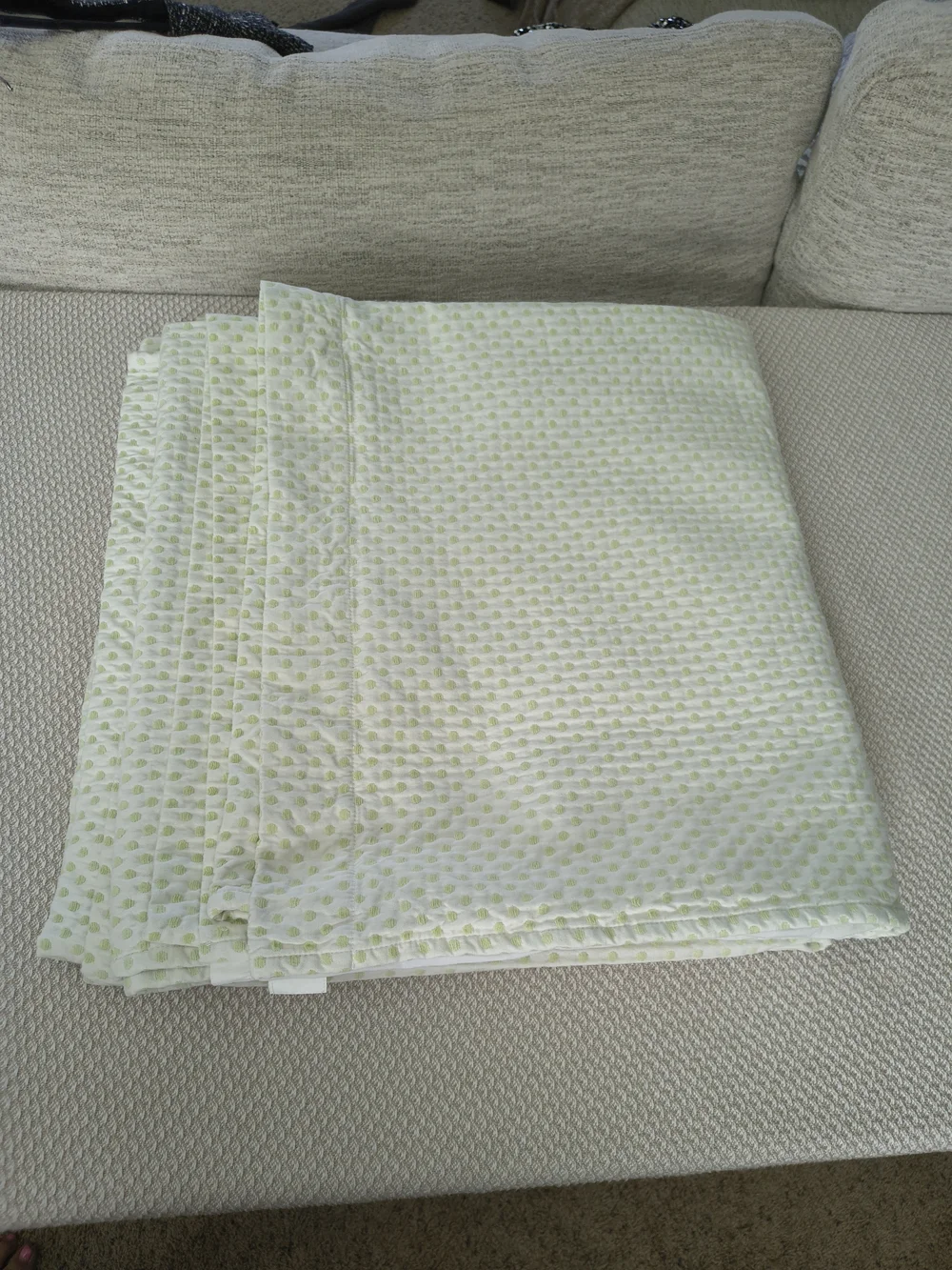 Pottery Barn Kids Audrey Chenille Dot Curtain Panels Green Set of 2